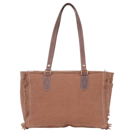 Myra shoulder tote purse. Myra large Tote bag Canvas, hairon and leather.  NWT - Picture 3 of 5